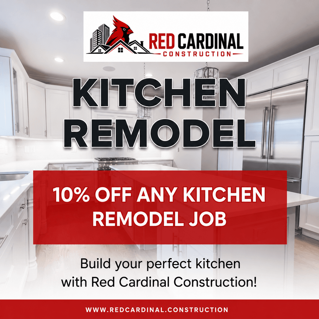 Red Cardinal Construction kitchen remodel special offer in Queen Creek Arizona
